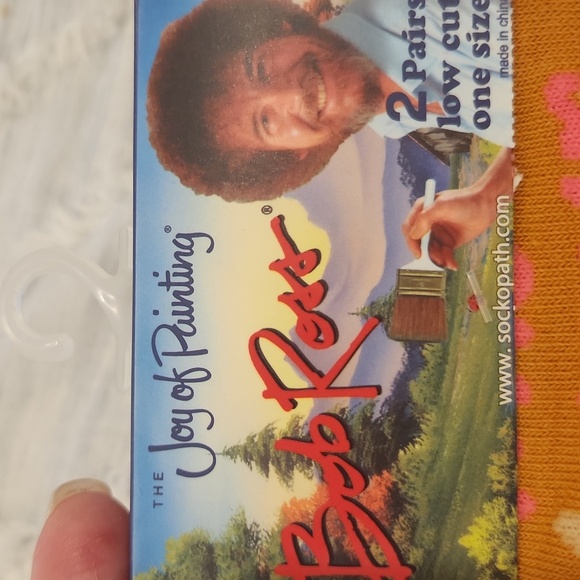 The joy of painting unisex Bob Ross 2 pack low cut socks, new with tags! - Picture 2 of 7